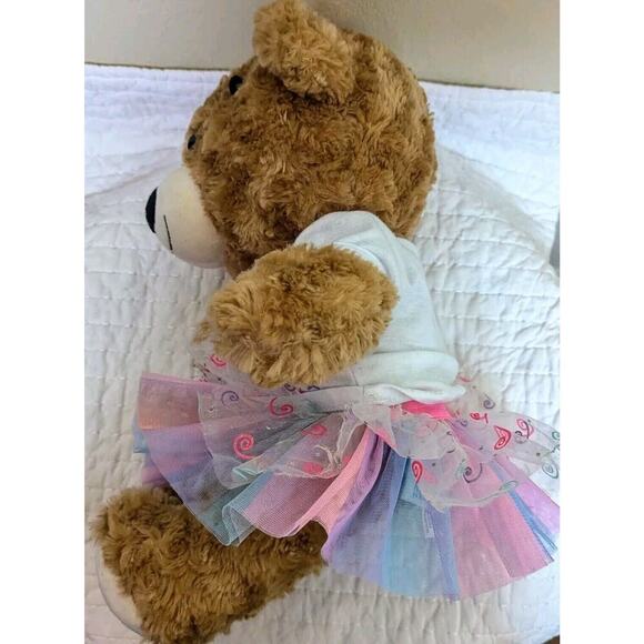 Build A Bear Teddy Brown Tan 15" Plush Stuffed Animal Toy Birthday Princess Tutu - Picture 3 of 11